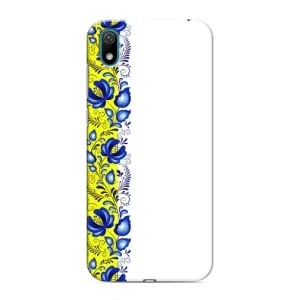 Силиконовый Чехол на Huawei Y5 2019 с картинкой Вышиванки (Желто-синяя вышиванка)