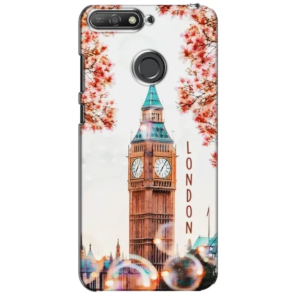 Чехол с рисунком «Часы Лондон» для Huawei Y6 Prime 2018