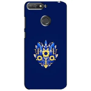 Чохол з картинкою (Патріотичний ГЕРБ) на Huawei Y6 Prime 2018 (Герб в квітах)
