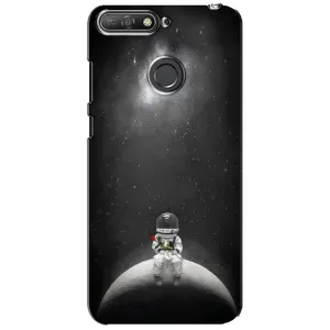 Силіконовый Чохол з принтом "Космонавти" на Huawei Y6 Prime 2018 (Космонавт романтик)