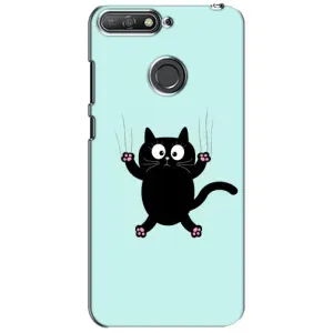 Силіконовий чохол з котиком для Huawei Y6 Prime 2018 (Падаючий кіт)