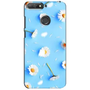 Чохол з Квітами для Huawei Y6 Prime 2018 (ромашки на блакитному)