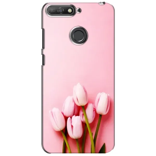 Чехол с рисунком «Розовые тюльпаны» для Huawei Y6 Prime 2018 Чехол с рисунком «Розовые тюльпаны» для Huawei Y6 Prime 2018