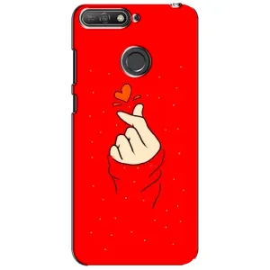 Чехлы (Знак сердечка) на Huawei Y6 Prime 2018 (Сердце на красном)