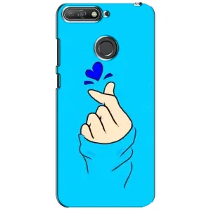 Чехлы (Знак сердечка) на Huawei Y6 Prime 2018 (Сердце на синем)