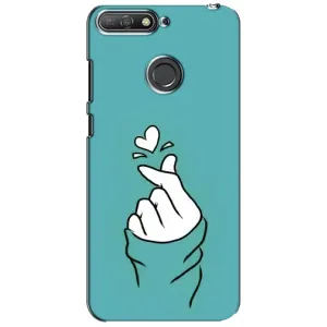 Чехлы (Знак сердечка) на Huawei Y6 Prime 2018 (Сердечко на бирюзовом)