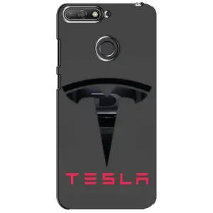 Силіконовий бампер з картинкою машини на Huawei Y6 Prime 2018 (Logo TESLA)