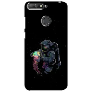 Силіконовый Чохол з принтом "Космонавти" на Huawei Y6 Prime 2018 (В руках земля)