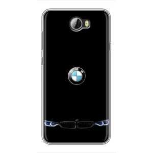 Силиконовый бампер с картинкой машины на Huawei Y5II (Черный BMW)