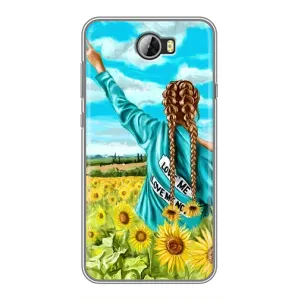 Чехол Стильные девушки на Huawei Y5II (Девушка на поле)