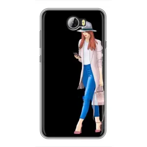 Чехол с картинкой Модные Девчонки Huawei Y5II (Девушка со смартфоном)