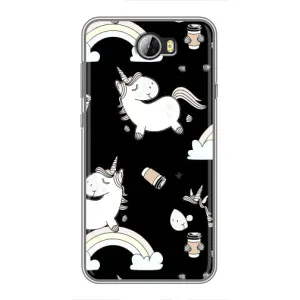 Чехол Unicorn на Huawei Y5II (Единорог с кофе)