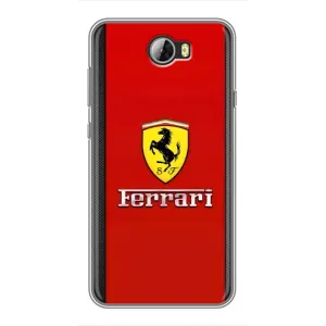 Силиконовый бампер с картинкой машины на Huawei Y5II (Ferrari Logo)