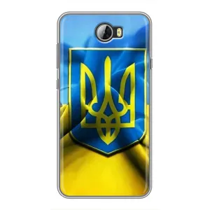 Чехол с картинкой (Патриотический ГЕРБ) на Huawei Y5II (Герб и Флаг Украины)