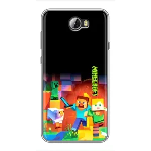 Чехлы для Huawei Y5II (Персонажи Майн Крафт) (Герой Майнкрафт)