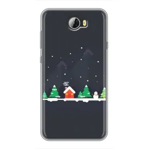 Силиконовый бампер на рождество для Huawei Y5II (Город зимний)