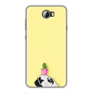 Бампер для Huawei Y5II з картинкою "Песики" (Кактус на голові)