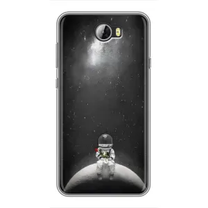 Силіконовый Чохол з принтом "Космонавти" на Huawei Y5II (Космонавт романтик)