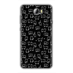 Чехол на тематику: Коты для Huawei Y5II (Котики на черном)