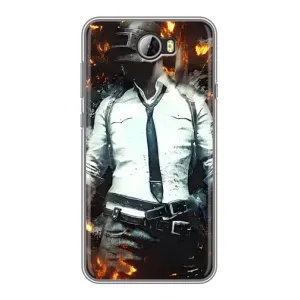 Силиконовый чехол с картинкой "Герой Pubg" на Huawei Y5II (Man Пубг)