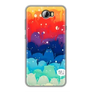 Силиконовый чехол с котиком для Huawei Y5II (Mew)