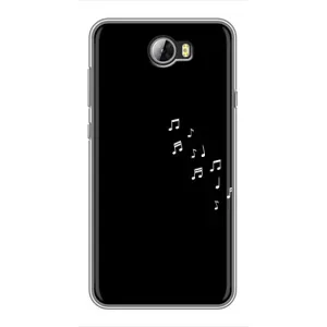 Чехол с картинками на черном фоне для Huawei Y5II (Ноты)