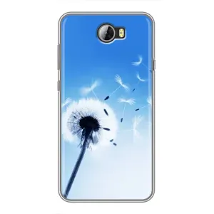 Силіконовий Чохол з кульбабками на Huawei Y5II (Кульбабка на блакитному)