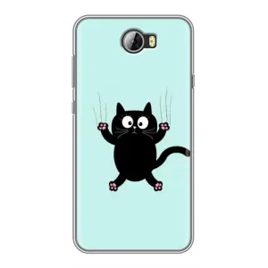 Силіконовий чохол з котиком для Huawei Y5II (Падаючий кіт)