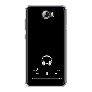 Чехол с картинками на черном фоне для Huawei Y5II (Плеер)