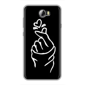 Чохол (Знак сердечка) для Huawei Y5II (Сердечко на чорному)