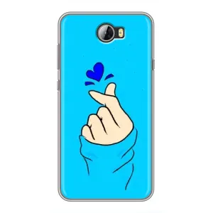 Чохол (Знак сердечка) для Huawei Y5II (Сердечко на синоьому)