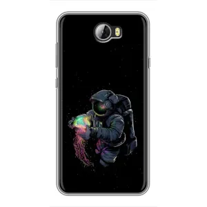 Силіконовый Чохол з принтом "Космонавти" на Huawei Y5II (В руках земля)