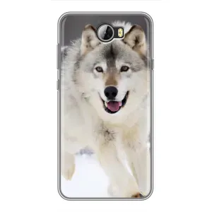Чехол с Волком на Huawei Y5II (Волк на снегу)