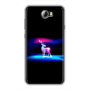 Силіконовий бампер з картинкою звірів для Huawei Y5II (Яскравий олень)