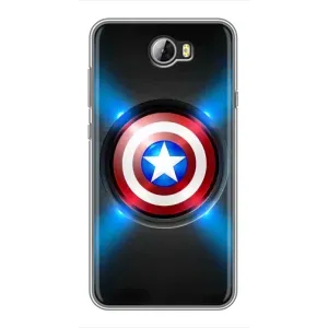 Чехол с Щитом Капитана Америки на Huawei Y5II (Яркий Щит Капитана)
