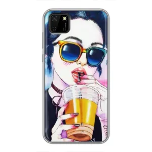 Чохол з картинкою Модні Дівчата Huawei Y5p (Дівчина з коктейлем)