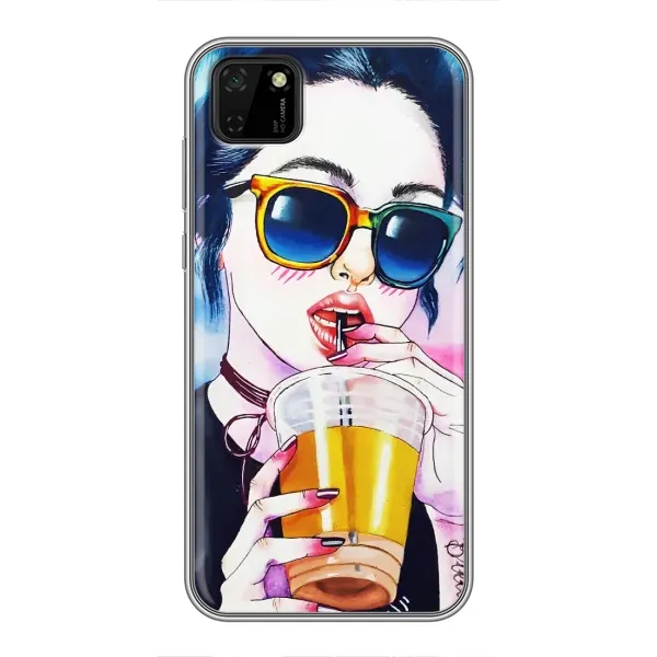 Чехол с рисунком «Девушка с коктейлем» для Huawei Y5p Чехол с рисунком «Девушка с коктейлем» для Huawei Y5p