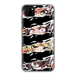 Силиконовые чехлы с глазами Anime для Хуавей У5р (Глаза на чорном)