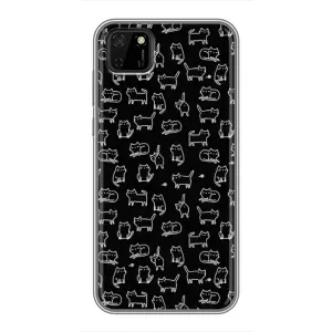 Чехол на тематику: Коты для Huawei Y5p (Котики на черном)