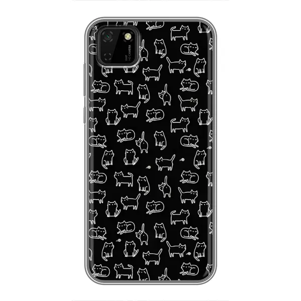 Чехол с рисунком «Котики на черном» для Huawei Y5p Чехол с рисунком «Котики на черном» для Huawei Y5p
