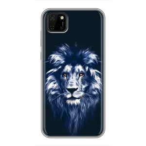 Чехол с картинкой на Huawei Y5p (Лев - синий)