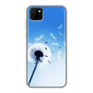 Силиконовый Чехол с одуванчиками на Huawei Y5p (Одуванчик на голубом)