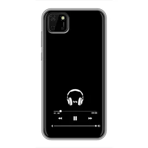 Чехол с картинками на черном фоне для Huawei Y5p (Плеер)