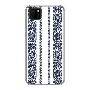 Силиконовый Чехол на Huawei Y5p с картинкой Вышиванки (Синяя вышиванка)