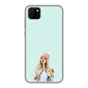 Силіконовый Чохол на Huawei Y5p з картинкой Модных девушек (В шапці)