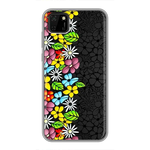 Чехол с рисунком «Яркие цветы на черном» для Huawei Y5p Чехол с рисунком «Яркие цветы на черном» для Huawei Y5p