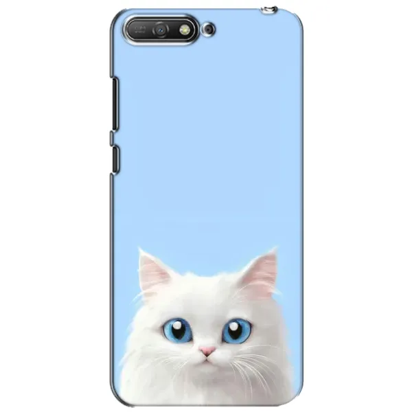 Чехол с рисунком «Белый кот» для Huawei Y6 2018 Чехол с рисунком «Белый кот» для Huawei Y6 2018