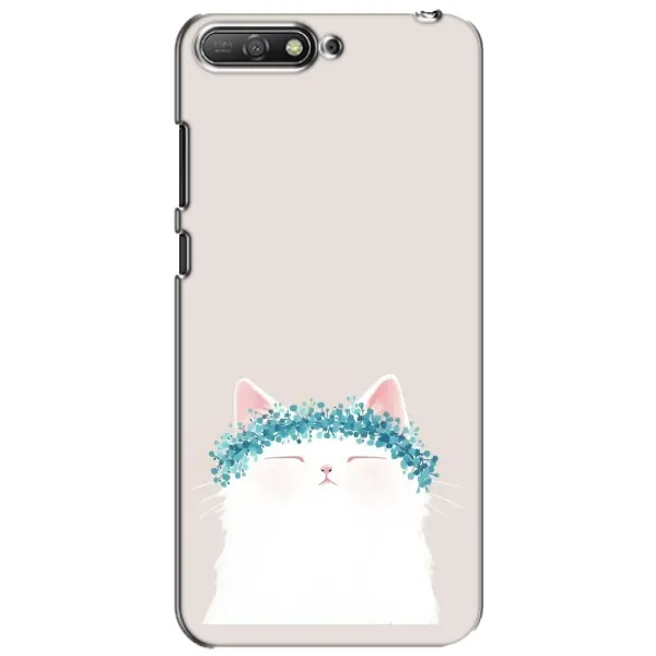 Чехол с рисунком «Белый котик» для Huawei Y6 2018 Чехол с рисунком «Белый котик» для Huawei Y6 2018