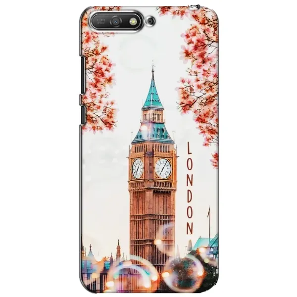 Чехол с рисунком «Часы Лондон» для Huawei Y6 2018 Чехол с рисунком «Часы Лондон» для Huawei Y6 2018