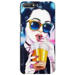 Чохол з картинкою Модні Дівчата Huawei Y6 2018 (Дівчина з коктейлем)